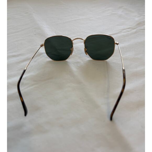 RayBan Hexagonal Frame Polished Gold Lenses G-15 Green